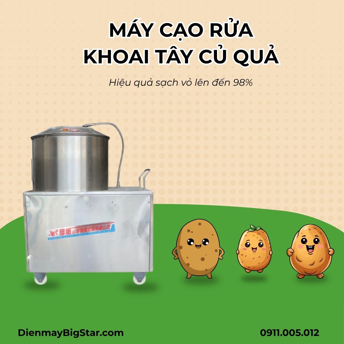 máy cạo rửa khoai tây củ quả