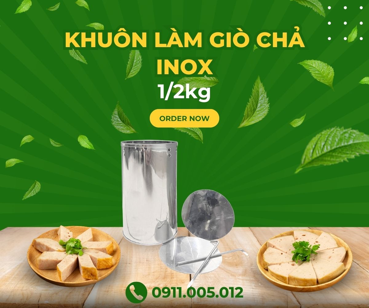 Khuôn hấp giò chả inox 1/2kg