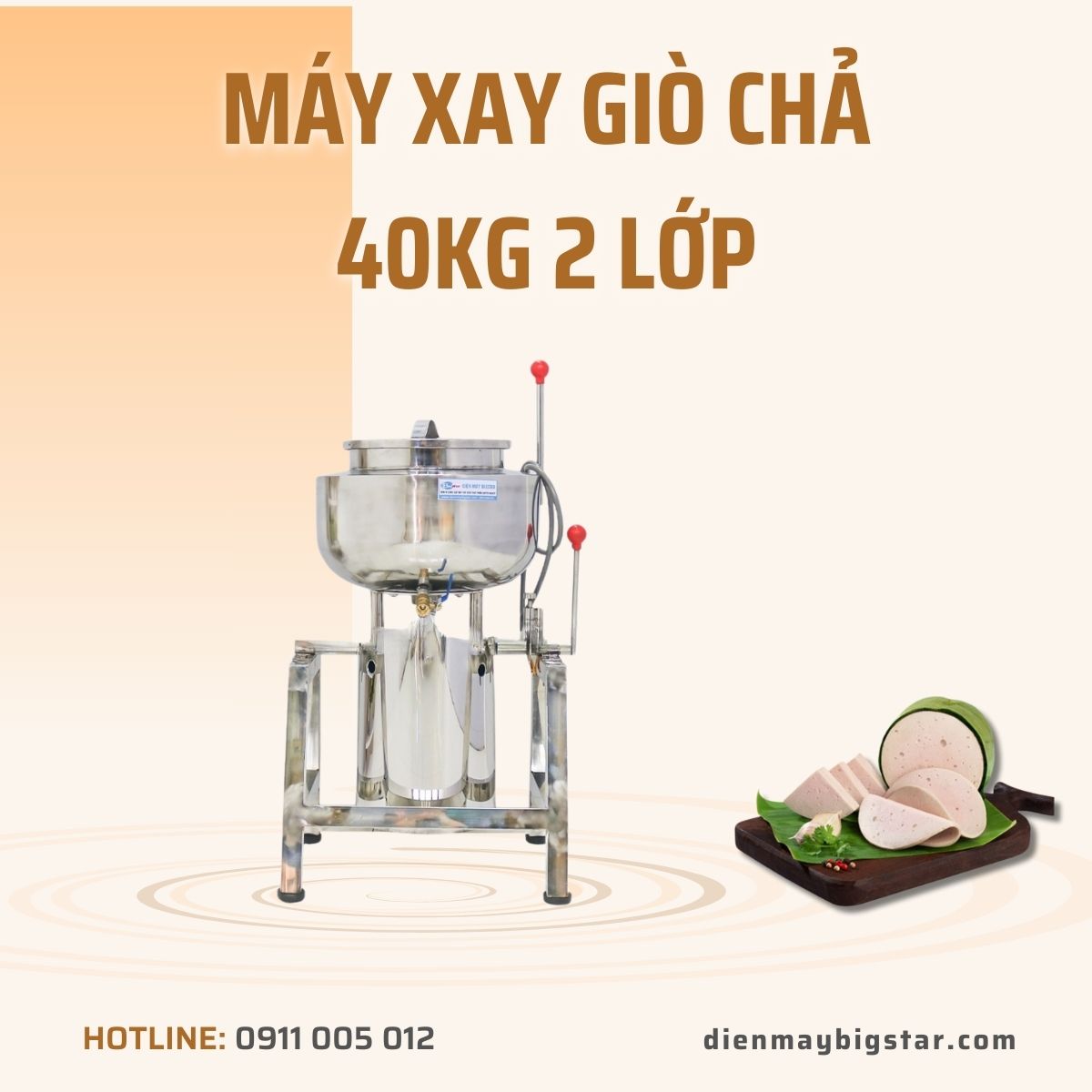 Máy xay giò chả 40kg 2 lớp