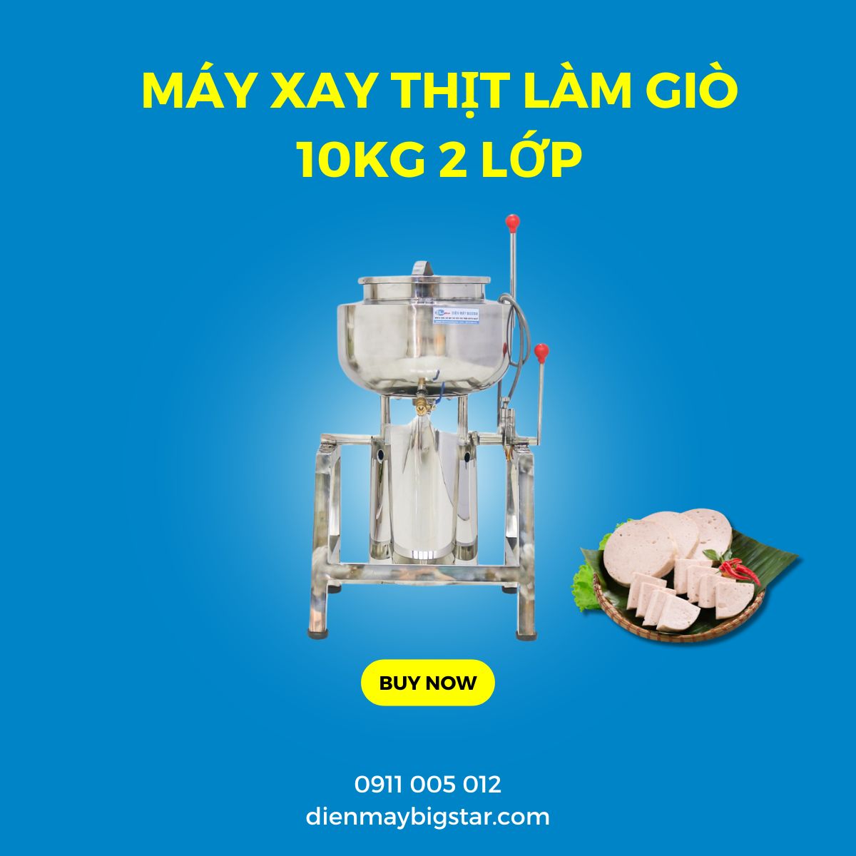 Máy xay thịt làm giò 10kg 2 lớp