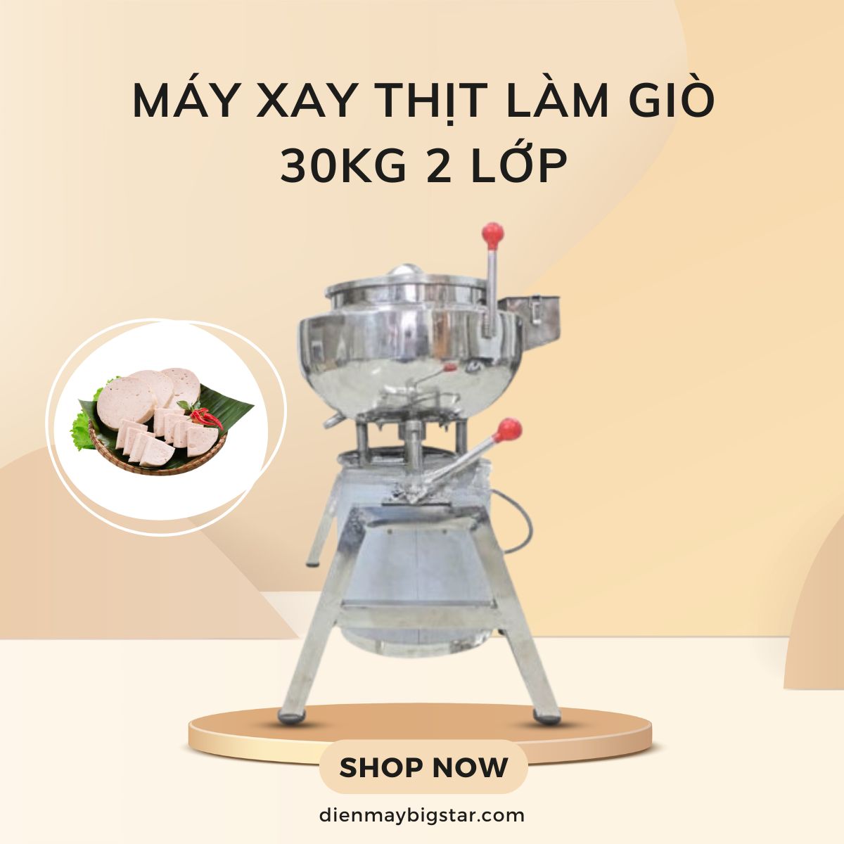 Máy xay thịt làm giò 30kg 2 lớp