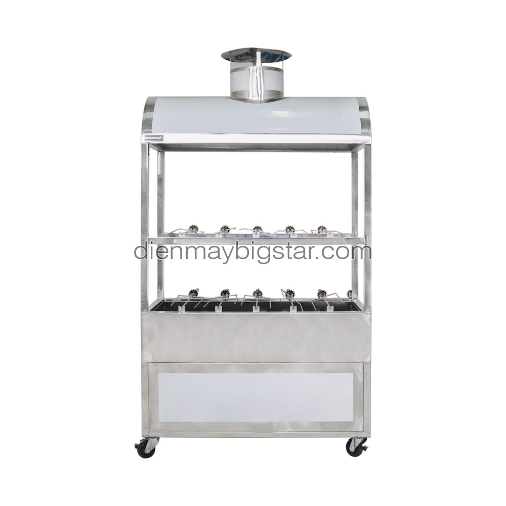 Lò quay gà vịt 2 tầng 10 xiên