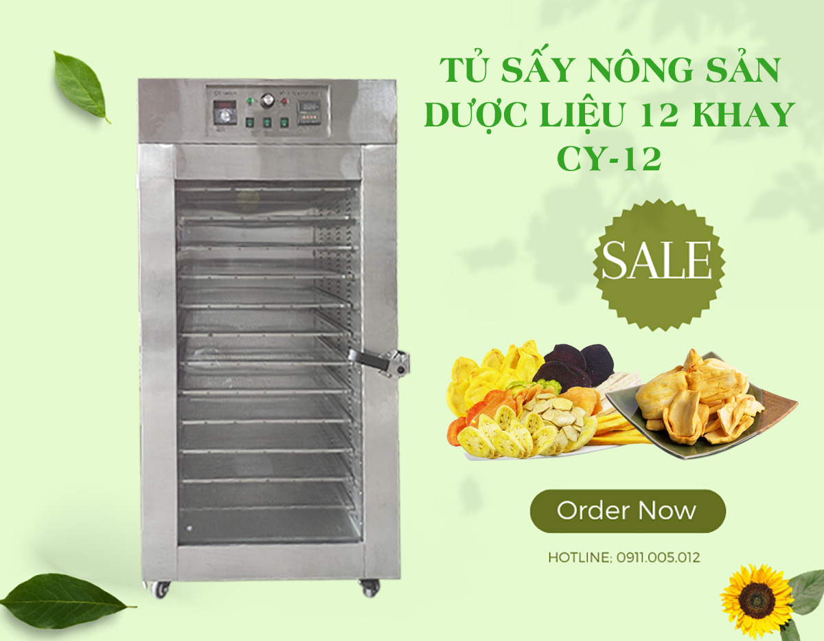 Tủ sấy nông sản dược liệu 12 khay CY-12