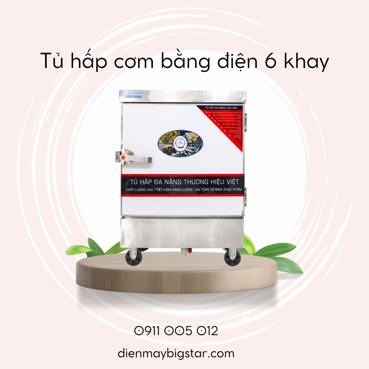 Tủ hấp cơm bằng điện 6 khay