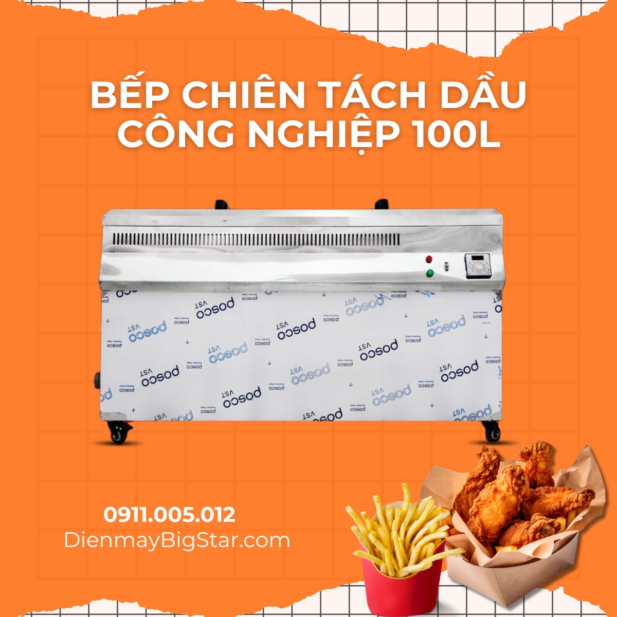 Bếp chiên tách dầu công nghiệp 100L