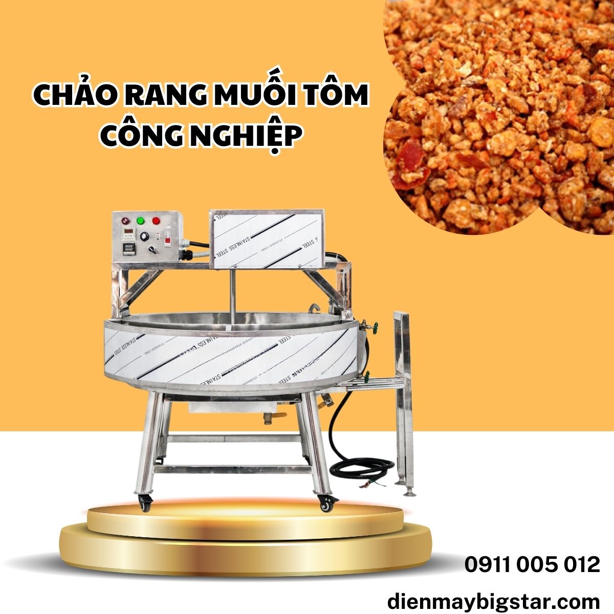 Chảo rang muối tôm công nghiệp