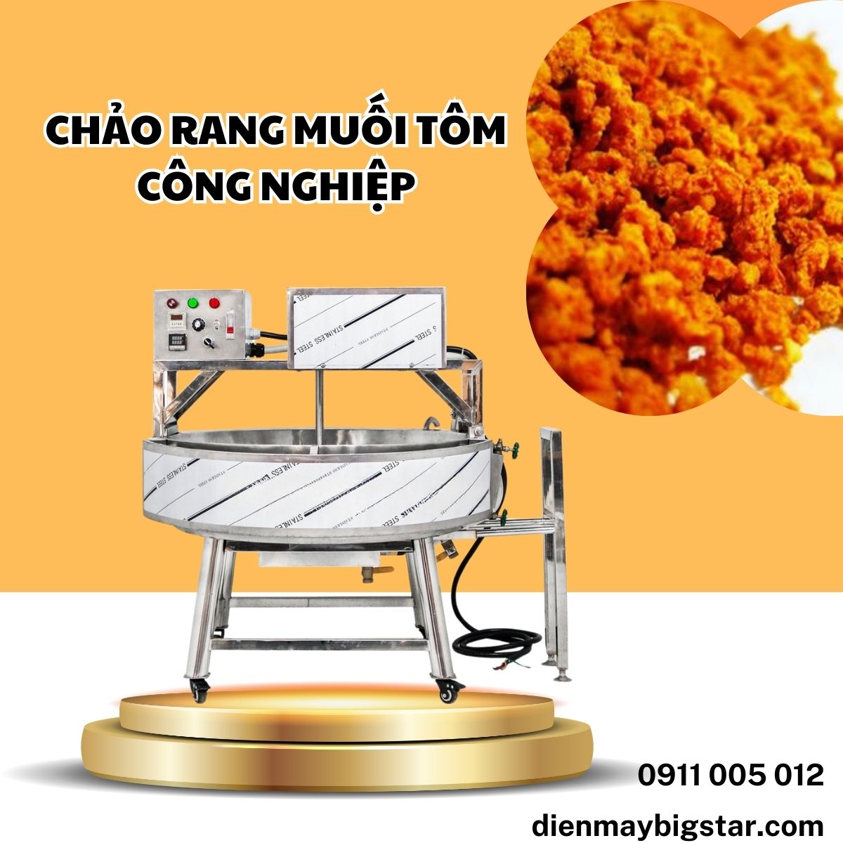 Chảo rang muối tôm công nghiệp