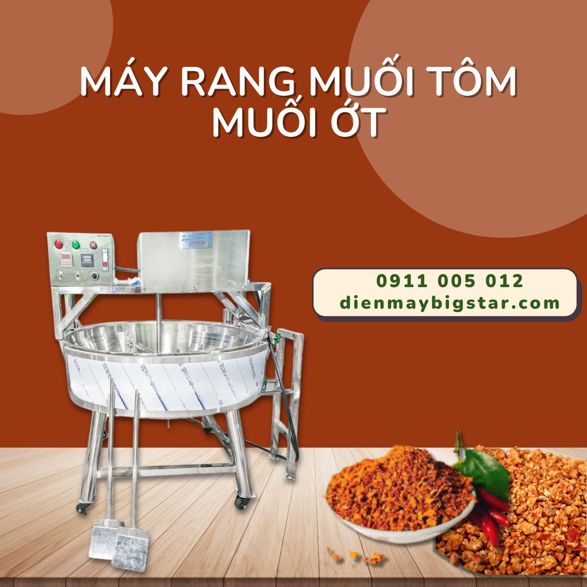 Máy rang muối tôm muối ớt