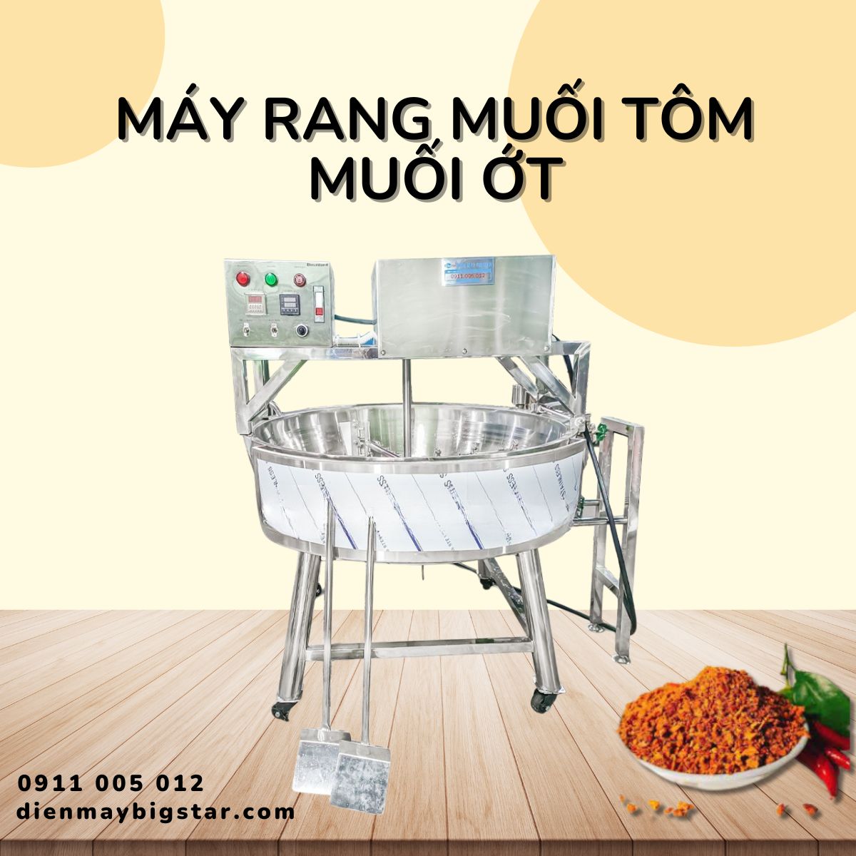 Máy rang muối tôm muối ớt