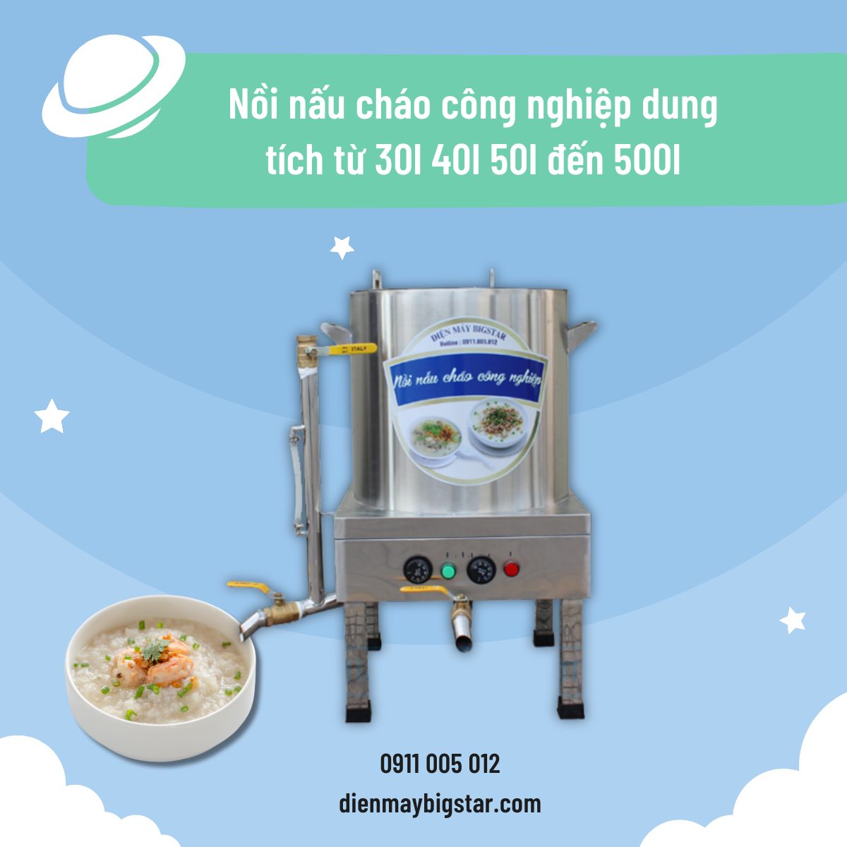 Nồi nấu cháo công nghiệp