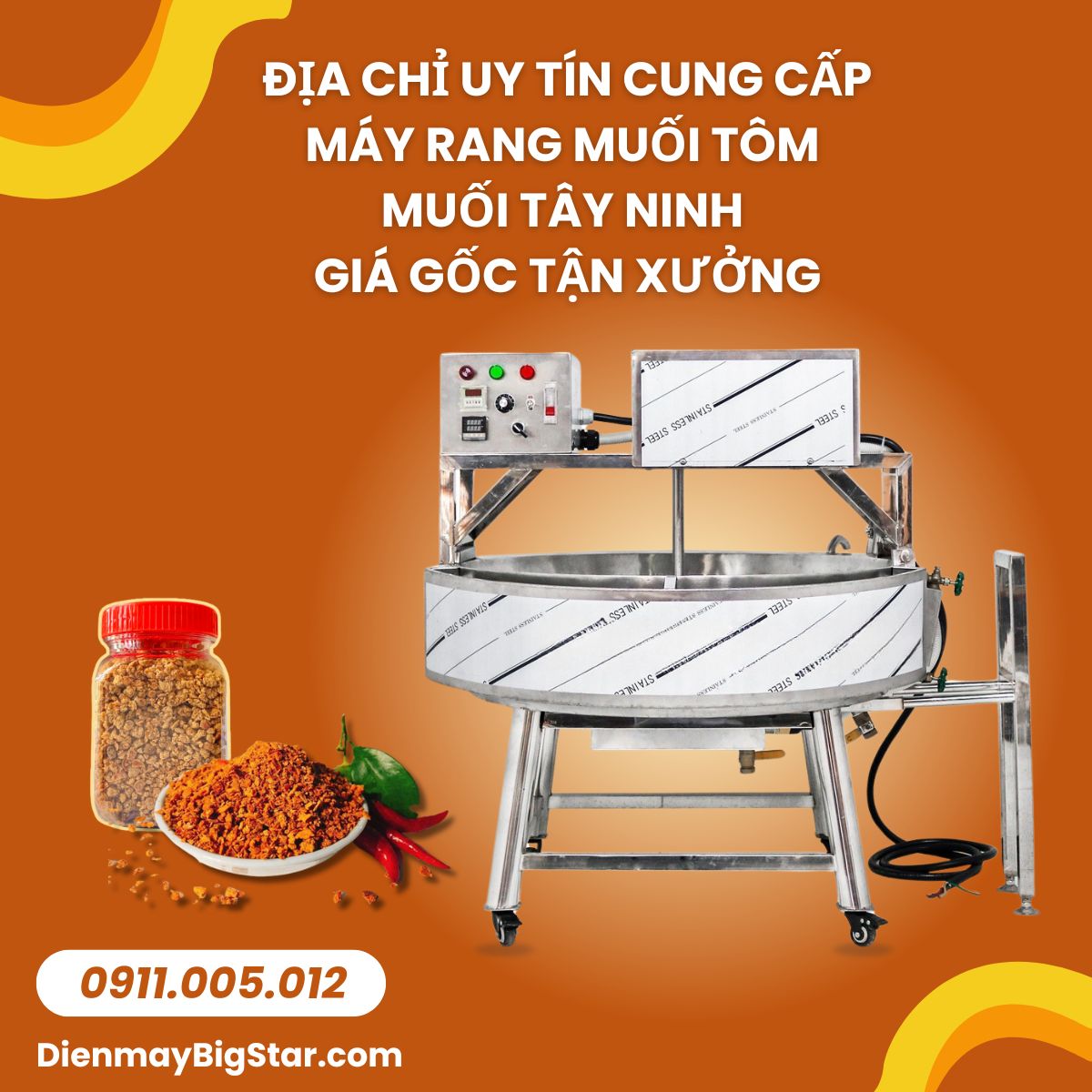 máy rang muối tôm