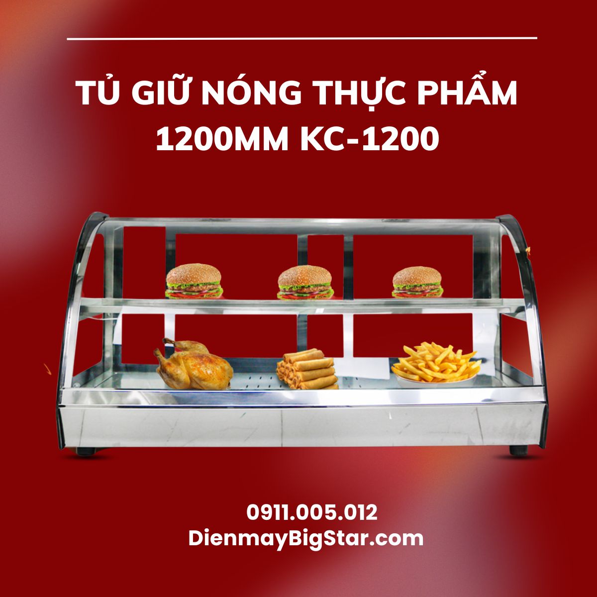 tủ giữ nóng thực phẩm 1200mm KC-1200