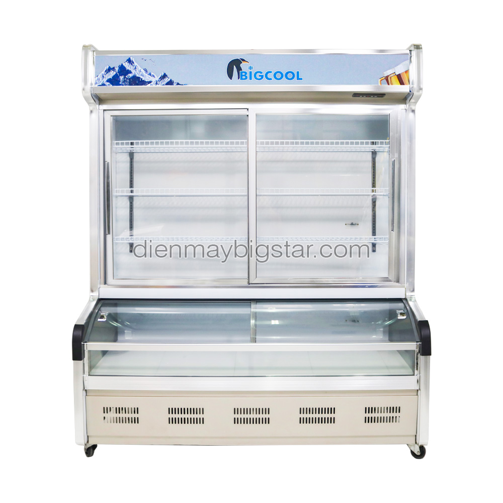 tủ đông siêu thị 2 chế độ 1m6 LS-1600A