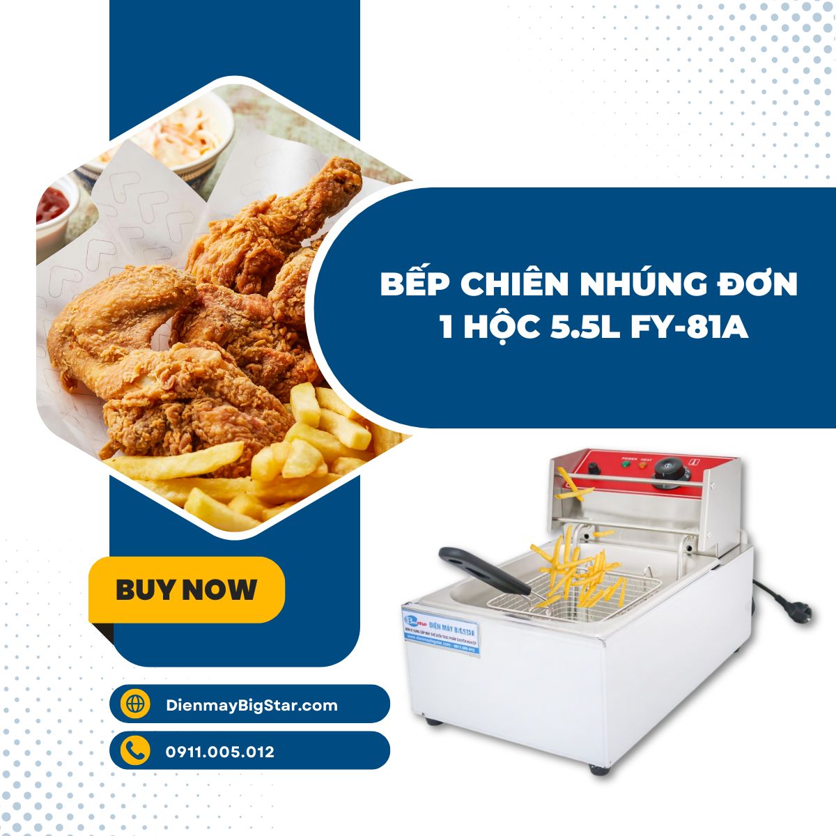 bếp chiên nhúng đơn 1 hộc 5.5L FY-81A