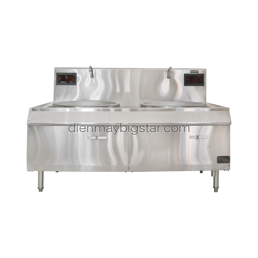 Bếp điện từ công nghiệp đôi chảo lõm liền TS-SDC15C-C02