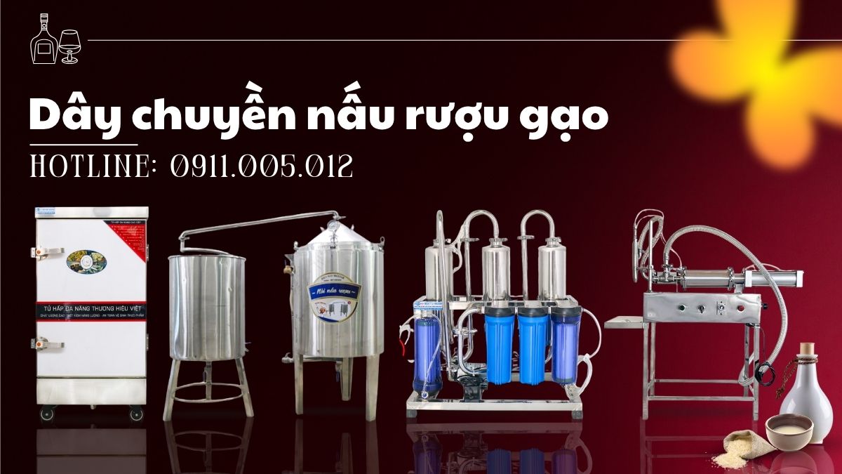 Dây chuyền nấu rượu gạo