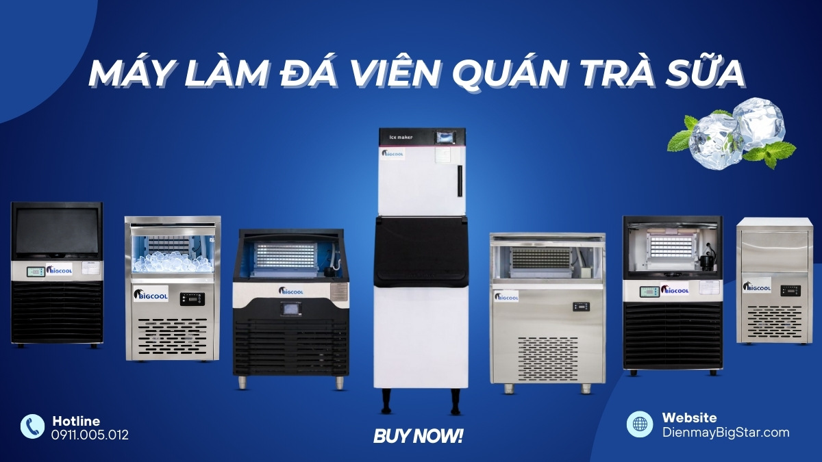 máy làm đá viên quán trà sữa