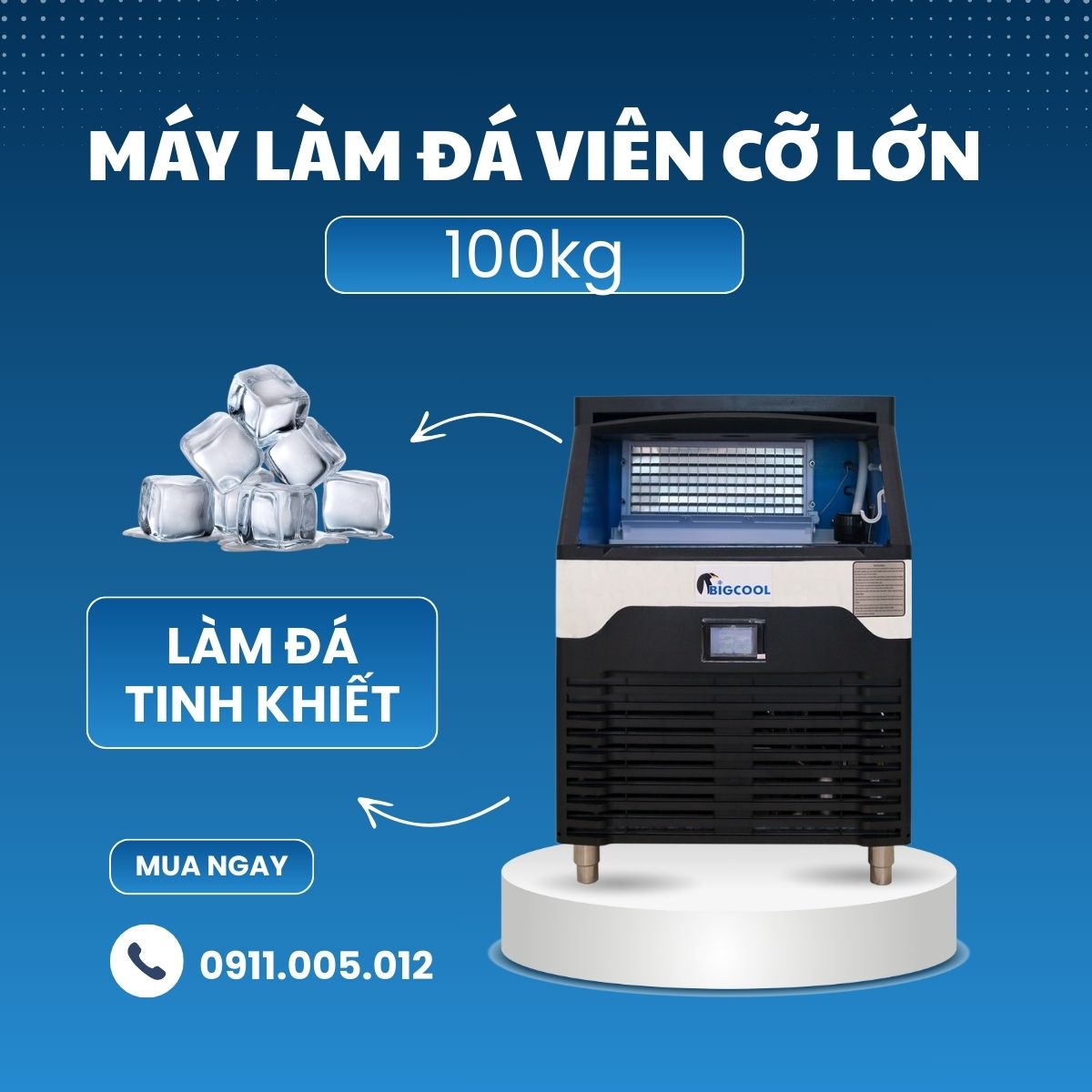 Máy làm đá viên cỡ lớn 100kg